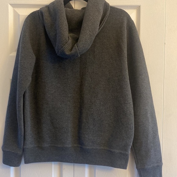 Robert Barakett charcoal gray ribbed full zip hooded jacket size M - Picture 3 of 6